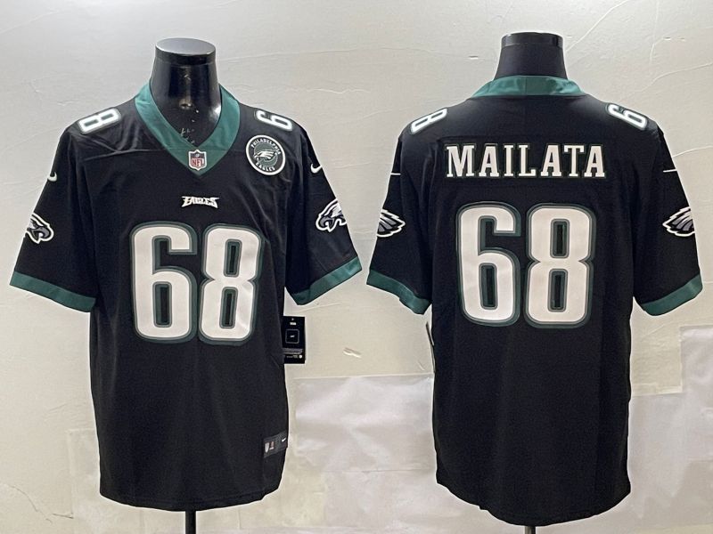 Men Philadelphia Eagles #68 Mailata Black Second generations 2025 Nike Vapor Limited NFL Jersey style 4->philadelphia eagles->NFL Jersey